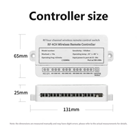 Télécommande sans fil étanche industrielle 4CHs 1 récepteur 4 boutons Code d'apprentissage universel pour l'automatisation de la grue 200m
