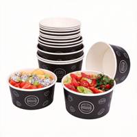 Mangkuk Kertas Kraft Biodegradable Kemasan Makanan Sekali Pakai untuk Salad, Sup, Nasi, Mie, dan Makanan Siap Saji