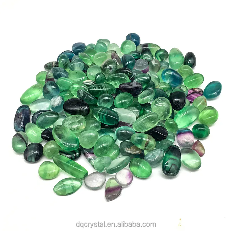 Großhandel natürliche kristall grüne Fluorit Mini Kies poliert Regenbogen Kristall Fluorit Chips Mini Tumble für die Dekoration