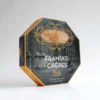 Emballage alimentaire en papier imprimé, carton à emporter jetable, pour crêpes, gaufres, fromage, gâteau, avec Logo, vente en gros