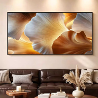 Décoration murale 3D moderne en gros, motif floral tendance, grande peinture murale horizontale, impression HD, surface lisse et brillante, peinture en porcelaine cristalline