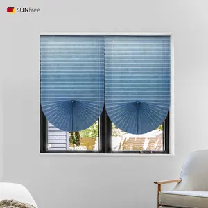 Self Adhesive Plisse Window Shades Blackout Portable Temporary Paper Pleated Blinds