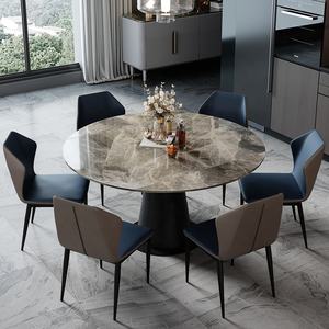 Usine pivotante nordique 12mm <span class=keywords><strong>Table</strong></span> basse <span class=keywords><strong>Table</strong></span> à manger ronde extensible de luxe <span class=keywords><strong>Table</strong></span> à manger ronde en céramique avec centre rotatif - Product Image 2