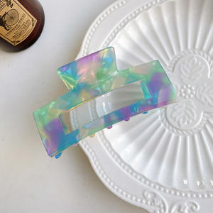 Fermacapelli Artigianale in Acetato Effetto Tartaruga, Clip Quadrata Antiscivolo Coreana per Donne, per Lavare il Viso e Truccarsi, per <span class=keywords><strong>Capelli</strong></span> Spessi - Product Image 6