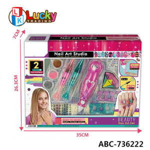 LK Toy Nail Art Kit Nail Brush Pens Unique Sticky Paint Beauty Handcraft Set pour les filles de 5 à <span class=keywords><strong>10</strong></span> <span class=keywords><strong>ans</strong></span> - Product Image 3