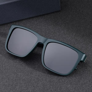 Lunettes de soleil polarisées Lafite à monture carrée pour hommes, verres UV400 TAC, monture en plastique noir et métal, type 3, avec étui - Product Image 3