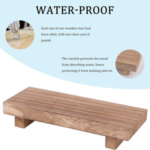 Wooden Tray Base Stand Rectangular Farmhouse Soap Dish Rack <b>Kitchen</b> Bathroom Decor - Product Image 4