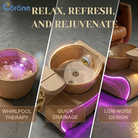 Fauteuil de massage électrique multifonctionnel moderne avec bain de pieds intégré pour salon de beauté