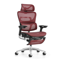 Chaise de bureau ergonomique moderne avec repose-pieds, siège en maille, couleur rouge, chaise de bureau confortable, chaise d'ordinateur, mobilier de bureau OEM