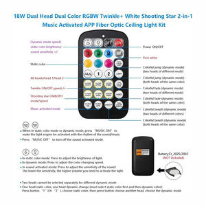 طقم إضاءة ألياف بصرية 2 في 1 بقوة 18 واط مع ثقبين مزدوجين لإضاءة السقف النجمية، 1000 قطعة*0.75 مم*3 متر + 240 قطعة*0.75 مم*3 متر - Product Image 5