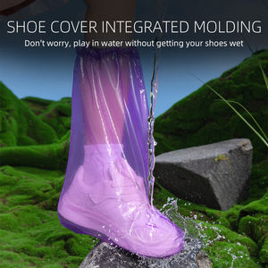 מגפי ילדים חד פעמיים עמידים למים מפוליאתילן עבה, כיסויי מגפיים ניידים נגד החלקה הניתנים להתאמה אישית לקמפינג - Product Image 3