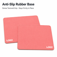 Tapis de souris rose personnalisé avec logo, base en caoutchouc antidérapante, bords cousus, tapis de bureau imperméable pour la maison, le bureau, l'ordinateur portable