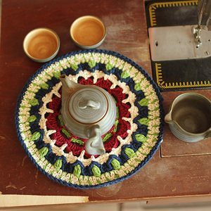 Y-F Personnalisé mamie crochet napperon boho cuisine bol tasses chaude table tapis montagnes rondes - Product Image 1