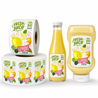 Op maat gemaakte fruit sap stickerrol, waterdicht, zelfklevend, voor voedselverpakkingen, glazen flessen, potten, dranken en verpakkingen.