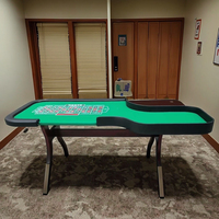 QINLONG Luxus-Roulettetisch, hochwertiger Klapp-Pokertisch mit Holzbeinen, kundenspezifisches Design für Casino-Glücksspiel-Unterhaltung
