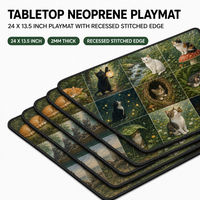 Tapis de jeu de table en néoprène 24 x 13,5 pouces, tapis de jeu de cartes TCG, base en caoutchouc antidérapante, bord cousu encastré, tapis de jeu de bureau