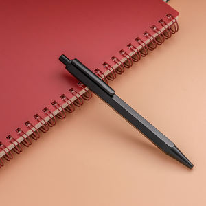 Stilvoller schwarzer sechseckiger Hotel-<span class=keywords><strong>Promo</strong></span>-Stift Versilbertes Metall-Aluminium-Luxe-Dienst programm mit Logo-Clip - Product Image 1