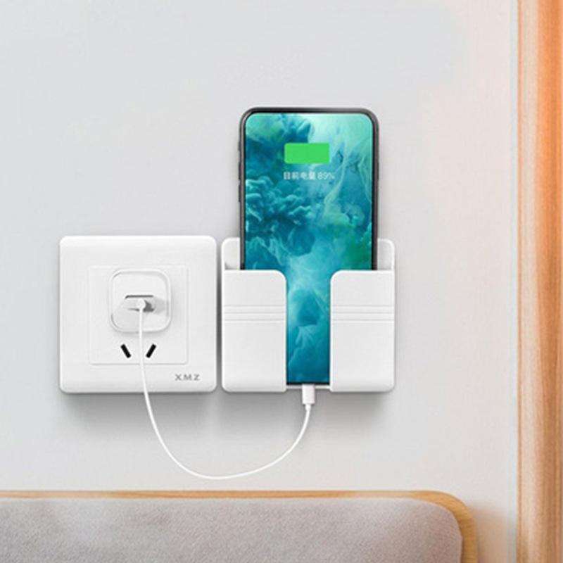 Multifunctional Cell Phone Charging Stand Creative Wall Hanging Sticky Mobile Phone Holder Bedside Fixed Charging Base Stand 