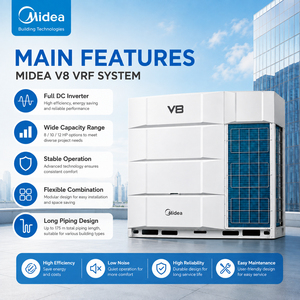 Unidad Exterior VRF <span class=keywords><strong>Midea</strong></span> V8 25.2-33.5kW R410A 380-415V Full DC <span class=keywords><strong>Inverter</strong></span>, <span class=keywords><strong>Aire</strong></span> <span class=keywords><strong>Acondicionado</strong></span> Central Comercial para Proyectos de Construcción - Product Image 6