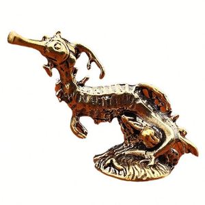 Figura de Caballito de Mar Hecha a Mano en Latón, Escultura de Animal Marino para Mascota de Té, Decoración de Escritorio, Regalo Coleccionable - Product Image 5