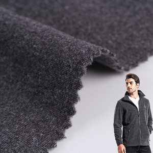 Los fabricantes de textiles suministran lana hilada Dty, mezcla de colores negro y rojo, un lado cepillado en tela de punto para un abrigo cálido - Product Image 2