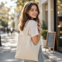 Sac fourre-tout en toile de coton pur, écologique, recyclable, imprimé avec un logo personnalisé, motif lettres et couleur personnalisée