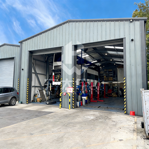 Atelier de réparation automobile préfabriqué personnalisé en structure acier au design moderne, <span class=keywords><strong>garage</strong></span> <span class=keywords><strong>conteneur</strong></span> modulaire, petites boutiques de rue - Product Image 4