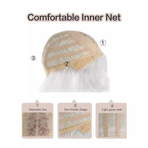 Peluca de Cabello Rizado Largo con Ondas, Estilo Lolita para Halloween, Sin Pegamento, Fibra Kanekalon, Encaje Transparente, Color Blanco Reina - Product Image 2