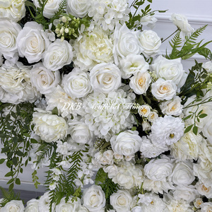 ซุ้มดอกไม้ประดิษฐ์สำหรับงานแต่งงาน ดีไซน์ใหม่ ผ้าไหมรักษ์โลก สีสันปรับแต่งได้ ฉากหลังงานแต่งงานที่สมจริง - Product Image 4
