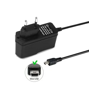 Adaptor daya konektor USB Mini, adaptor daya Ac Dc 5V 2A EU plug mini usb