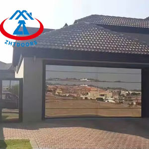 ZHTDOORS Moteur à courant continu intemporel moderne 16x16 Porte de <span class=keywords><strong>garage</strong></span> sectionnelle en verre avec porte 2023 - Product Image 2