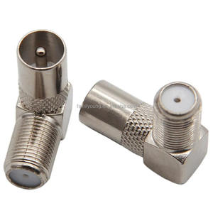 Connecteur d'<span class=keywords><strong>antenne</strong></span> F-Type femelle à <span class=keywords><strong>TV</strong></span> mâle 90 degrés à Angle droit PAL <span class=keywords><strong>TV</strong></span> IEC RF <span class=keywords><strong>adaptateur</strong></span> coaxial d'<span class=keywords><strong>antenne</strong></span> en alliage de zinc nickelé - Product Image 2