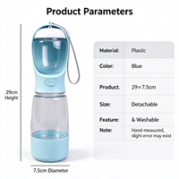 Bouteille d'eau portable 3 en 1 pour animaux de compagnie, distributeur d'eau léger et détachable, bol de voyage en plastique pour chiens et chats, promenades, randonnées