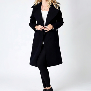Navy Wholesale Women's Bomber Jacket High Quality <b>Cheap</b> Stock Clothing Cotton Custom Winter Stand Collar Wool Lining Elegant - Product Image 1