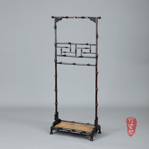 Bamboo <b>Clothes</b> <b>Rack</b> Chinese Style Floor Standing Rectangle Lacquered Bamboo Bedroom Dress Hanger Clothing Organizer - Product Image 5