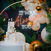 Lampu Neon LED Kustom It Was Always You Love Light Seni Dinding Personal untuk Dekorasi Resepsi Pernikahan Lampu Neon LED Kustom