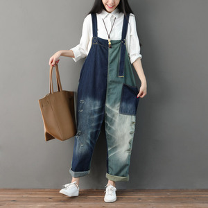 Tuta da <span class=keywords><strong>Donna</strong></span> Primavera 2026 Nuova Collezione, Stile Boutique all'Ingrosso, Denim Colorato con Patchwork e Strappi, Spalline Larghe - Product Image 2