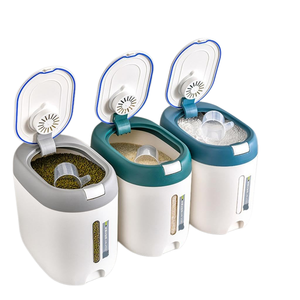 Contenedores de Almacenamiento de Cocina Herméticos de Plástico PP de 5/10 kg, Recipientes para Almacenamiento de Alimentos a Prueba de Humedad e Insectos para Arroz, Alimentos Secos - Product Image 1