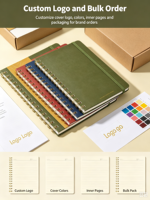 Carnet à spirales personnalisé avec couverture rigide et impression de logo, carnet à spirales coloré A5 pour les entreprises, l'école et les cadeaux