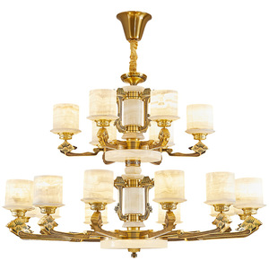 All Copper Chandelier Multi Head Round <b>Led</b> <b>Light</b> Living Room Home Decor - Product Image 1