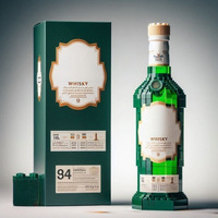 Set Hadiah Baru Blok Bangunan Botol Wiski Tema Anggur Lintas Negara, Mainan Konstruksi Kreatif Bertema Anggur Kelas Atas, Edukatif DIY