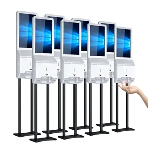 wall mounted auto sanitizing and kiosk advertising screens hand sanitizer display