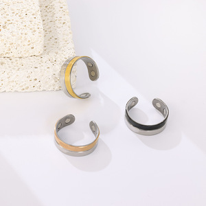 Anillos de pérdida de peso de terapia magnética Punk de moda para mujeres y hombres, anillo antironquidos, joyería adelgazante para quemar grasa y cuidado de la salud - Product Image 5