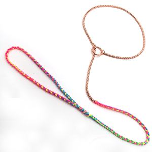 Collar de Choke para entrenamiento de perros, cadena de Metal antideslizante de latón, cuerda tejida de nailon, cuerda trenzada de plomo para perros pequeños a grandes - Product Image 2