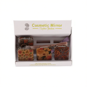 Specchietto tascabile quadrato Z Classic Bark Style 6,2x8,6 cm con motivo misto e cinturino per donna - Product Image 2