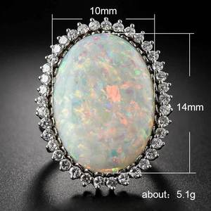 Anello dal Design Ovale Colorato, Anello Classico da Dito per Donne - Product Image 5