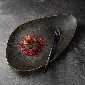 Sushjiuju — assiettes passe-lave-vaisselle, 10 pouces, style japonais, en grès, pour magasin de <span class=keywords><strong>Sushi</strong></span>, four rétro, plateau à dîner noir - Product Image 6