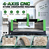 Routeur CNC 4 axes 3015s pour la gravure sur pierre avec moteur 7,5 kW, tête oscillante Nc Studio