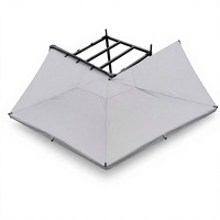 Auvent de Voiture Aile de Chauve-Souris 2,5M 900D Oxford Imperméable Résistant aux Déchirures Aluminium Semi-Automatique 4 LED Tricolores Universel SUV 4x4 Tout-Terrain