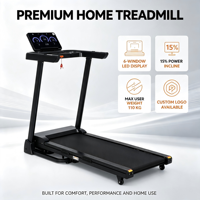 Treadmill Lipat Berkualitas Tinggi untuk Penggunaan di Rumah, Beban Maksimum 110kg, Layar LED, Treadmill Elektrik dengan Motor DC 1.25HP